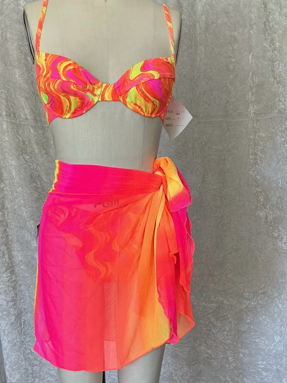 Bikini Set with Matching Sarong – Size 6